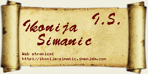 Ikonija Simanić vizit kartica